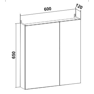 Зеркальный шкаф Runo белый Лада 60 (00-00001159)